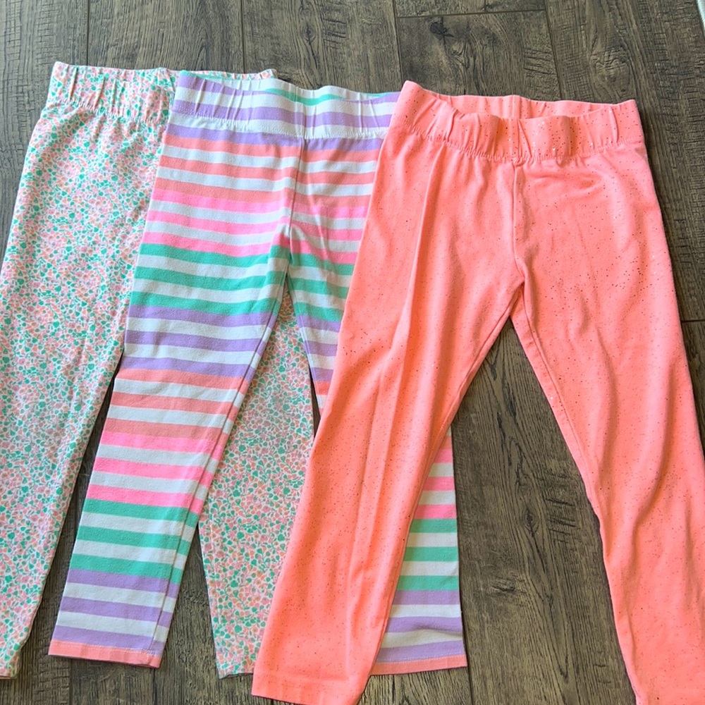 Cynthia Rowley Capri leggings size 5/6 stripes, sparkles and floral